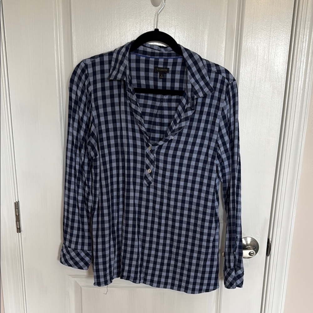 Blue Checkered Long Sleeve Shirt